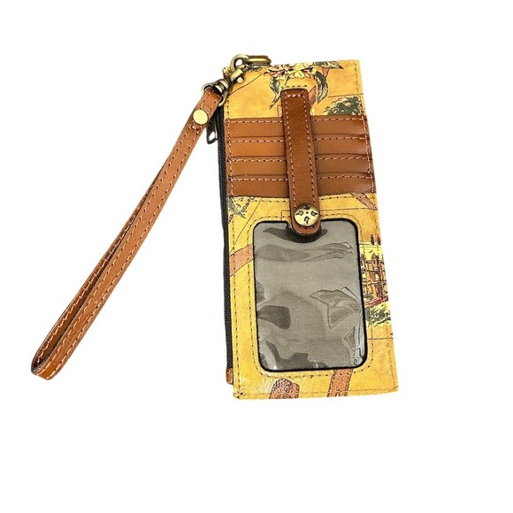 Patricia Nash Alanna Wristlet Wallet Euro Map Print RFID Leather - Picture 3 of 6